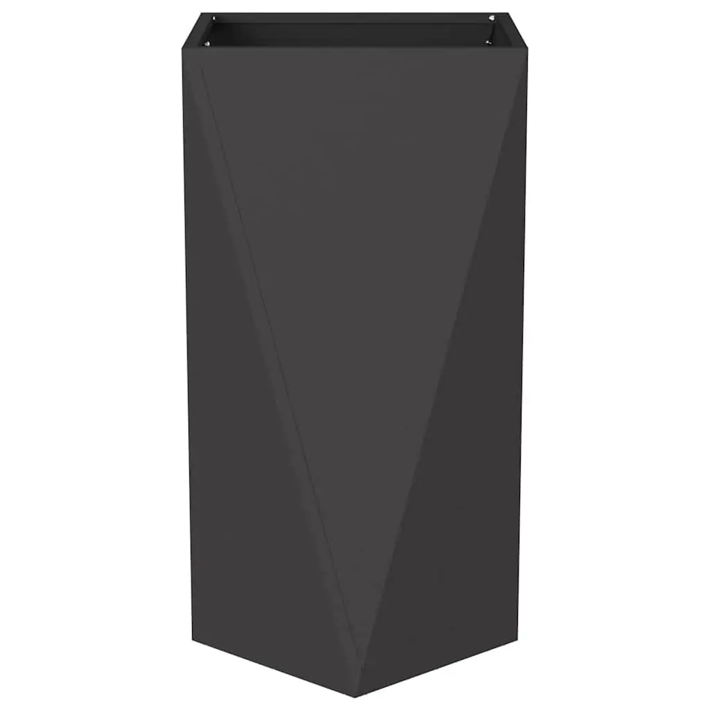 Steel Garden Planter Box 40x40x75cm Outdoor Rectangular Flower Pot Black