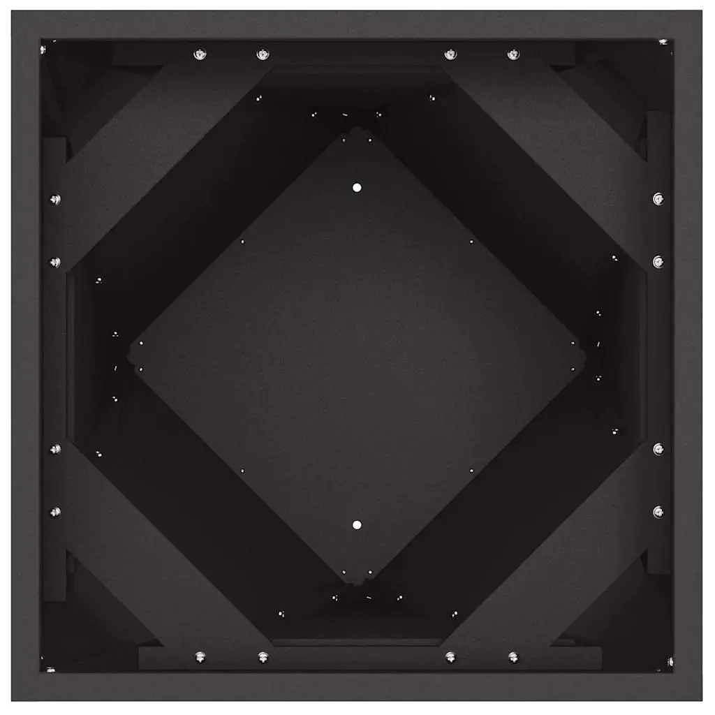 Steel Garden Planter Box 40x40x75cm Outdoor Rectangular Flower Pot Black
