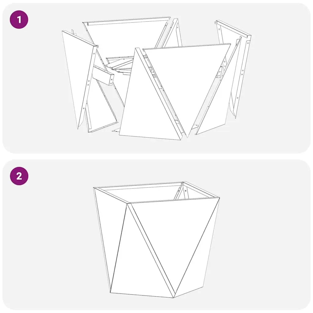 Garden Planter 40cm Steel Brown Outdoor Pot Set of 2 Weathering Box Terrace Decoration