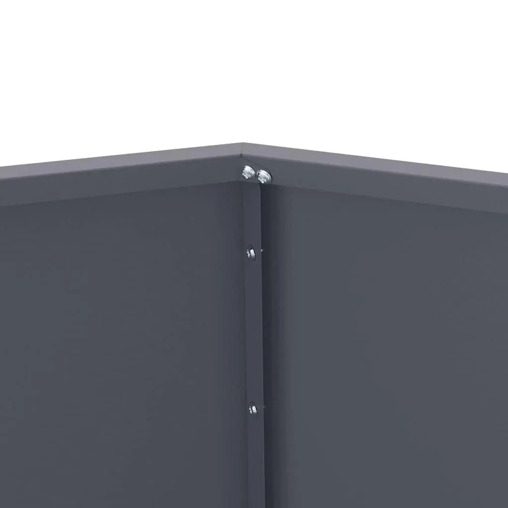 Steel Rectangular Garden Planter Anthracite Outdoor Use Durable Construction