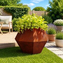 Rectangular Garden Planter Steel Outdoor Patio Terrace Planter Box Weathering