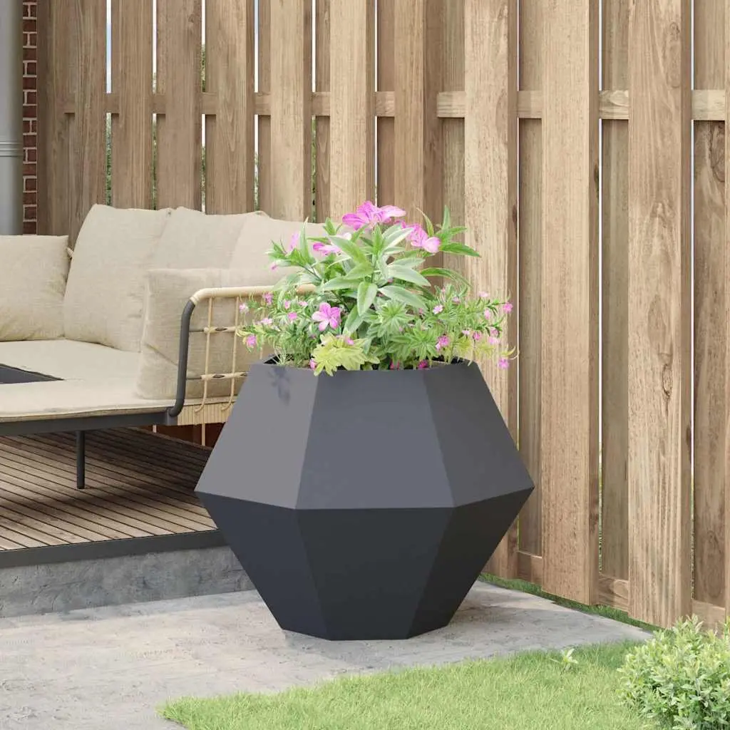 Garden Planter Rectangular 75 x 75 x 60 cm Steel Outdoor Anthracite