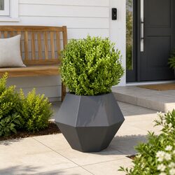 Garden Planter Rectangular Anthracite 50 x 50 x 40 cm Steel Outdoor Patio
