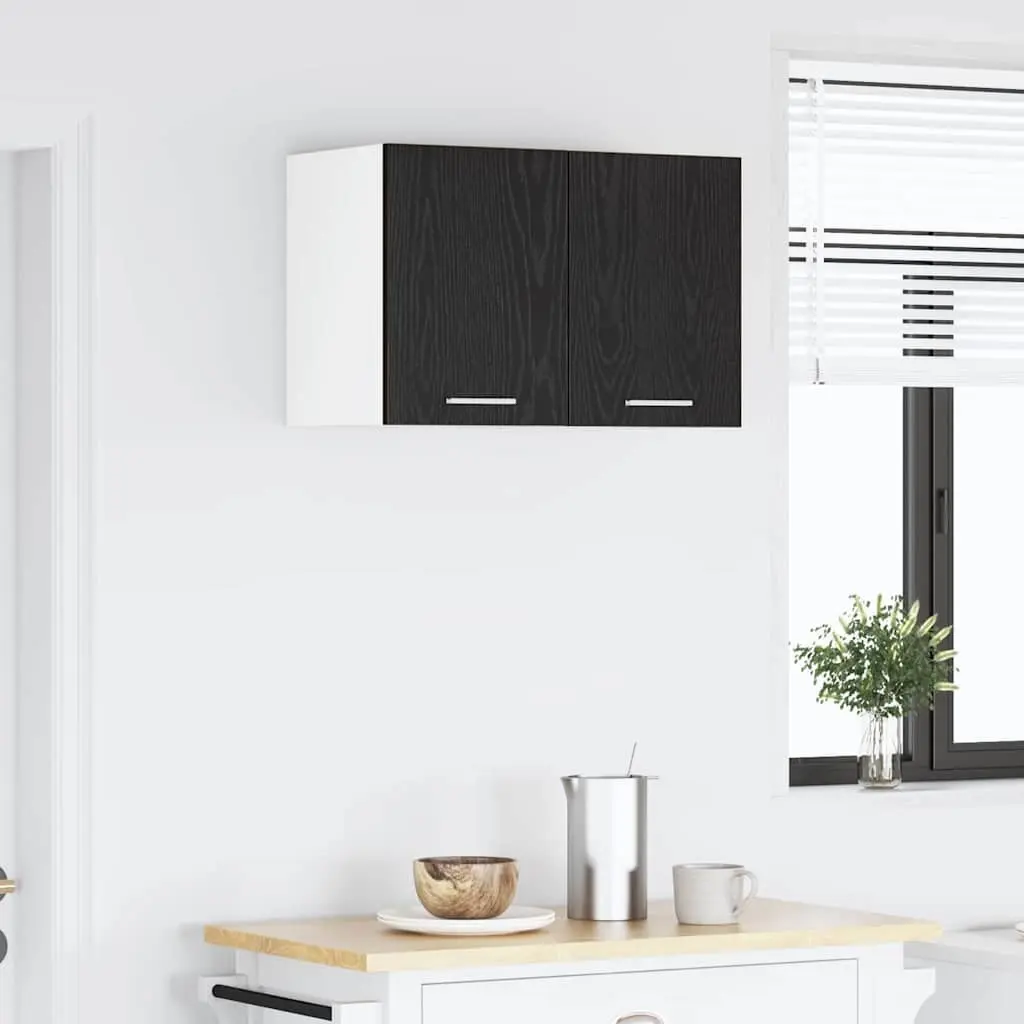 Hanging Kitchen Cabinet 30x31x40cm Modern Black Oak White