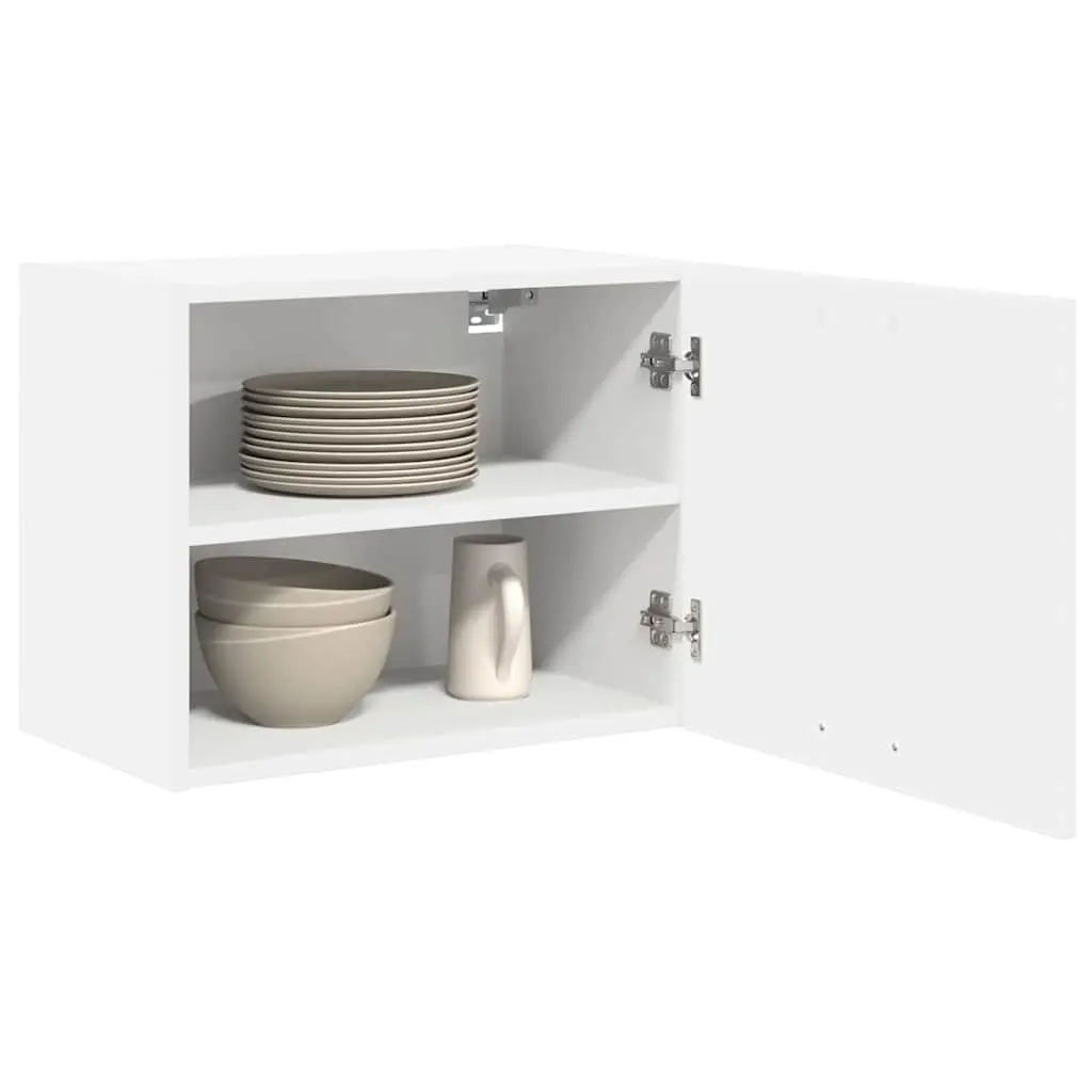 Hanging Kitchen Cabinet with Door White Storage Engineered Wood 50 x 31 x 40 cm