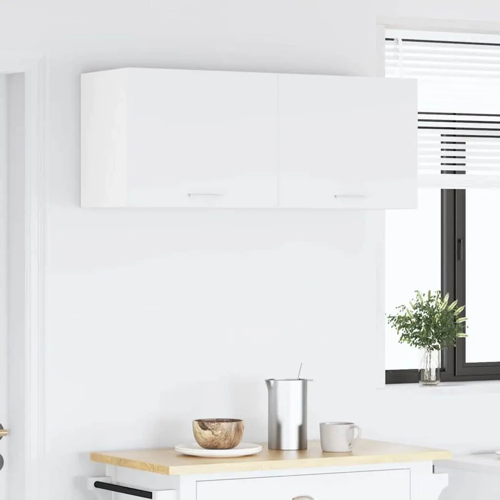 Hanging Kitchen Cabinet with Door White Storage Engineered Wood 50 x 31 x 40 cm