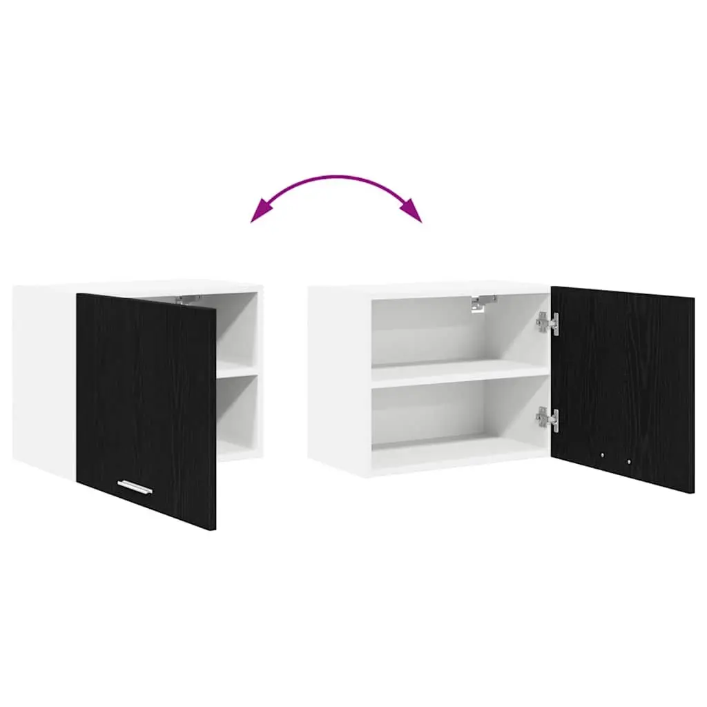 Hanging Kitchen Cabinet 50x31x40cm Black Oak White Modern Storage