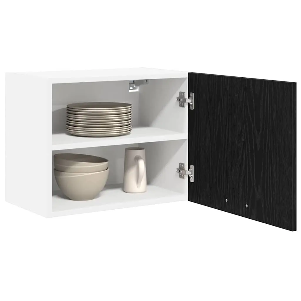 Hanging Kitchen Cabinet 50x31x40cm Black Oak White Modern Storage