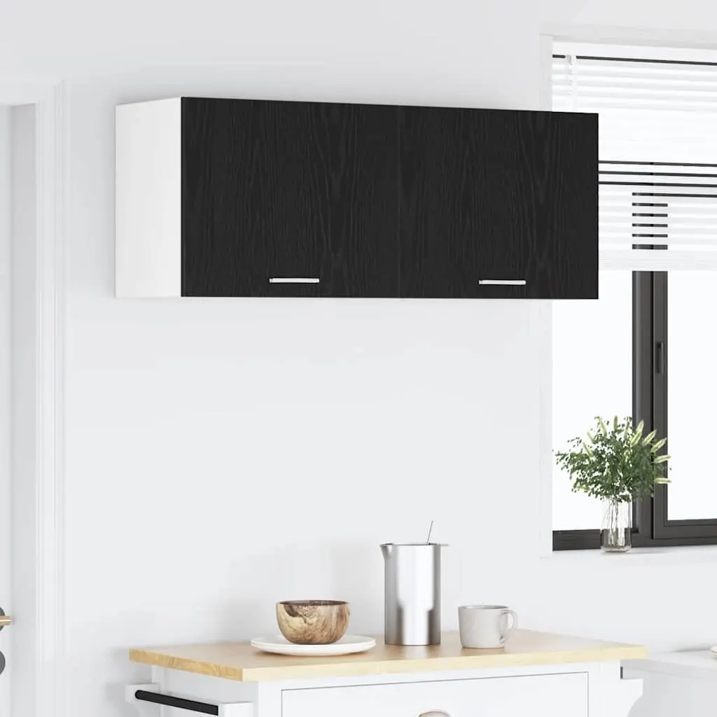 Hanging Kitchen Cabinet 50x31x40cm Black Oak White Modern Storage