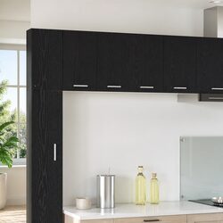 Elevate Your Kitchen Space with a Modern Black Oak White Cabinet