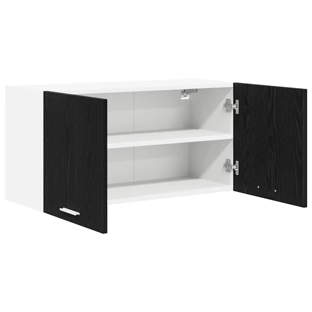 Hanging Kitchen Cabinet 80 x 31 x 40 cm Black Oak Modern Storage Engineered Wood