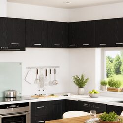 Stylish Kitchen Storage Cabinet in Black Oak and White 57x57x40cm