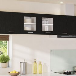 Elevate Your Kitchen Space with This Black Oak Cabinet