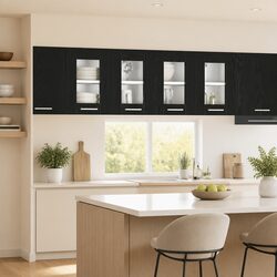 Stylish Black Oak Cabinet to Enhance Your Kitchen Space