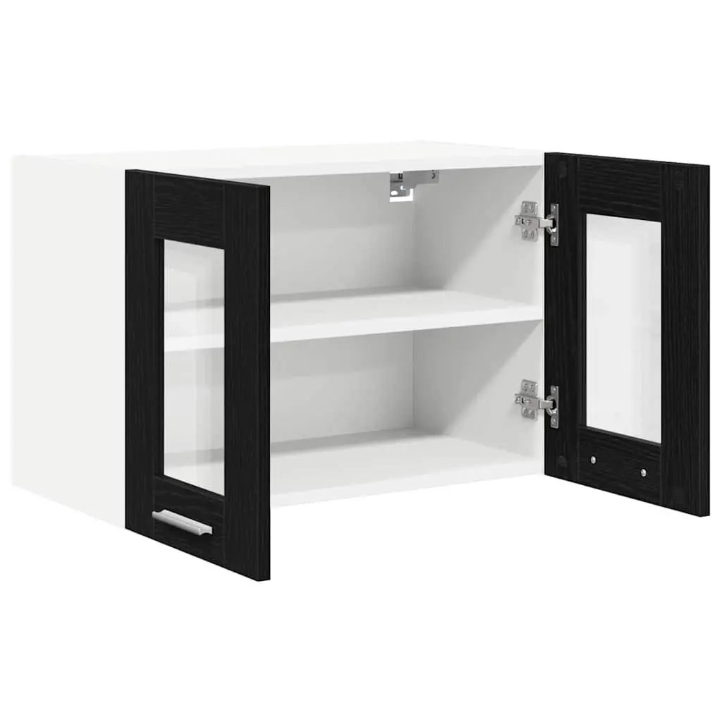 Hanging Kitchen Cabinet 60x31x40cm Black Oak Modern Storage Engineered Wood
