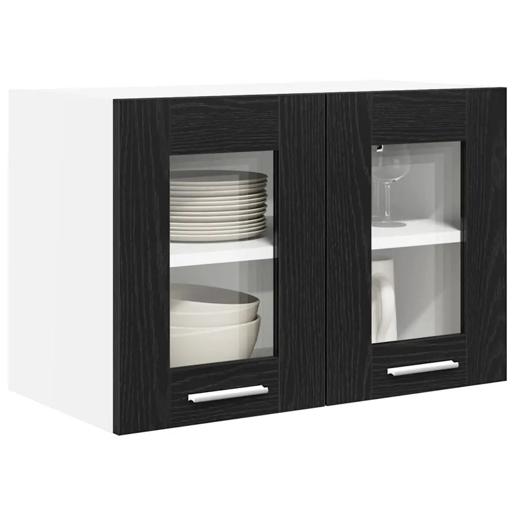 Hanging Kitchen Cabinet 60x31x40cm Black Oak Modern Storage Engineered Wood