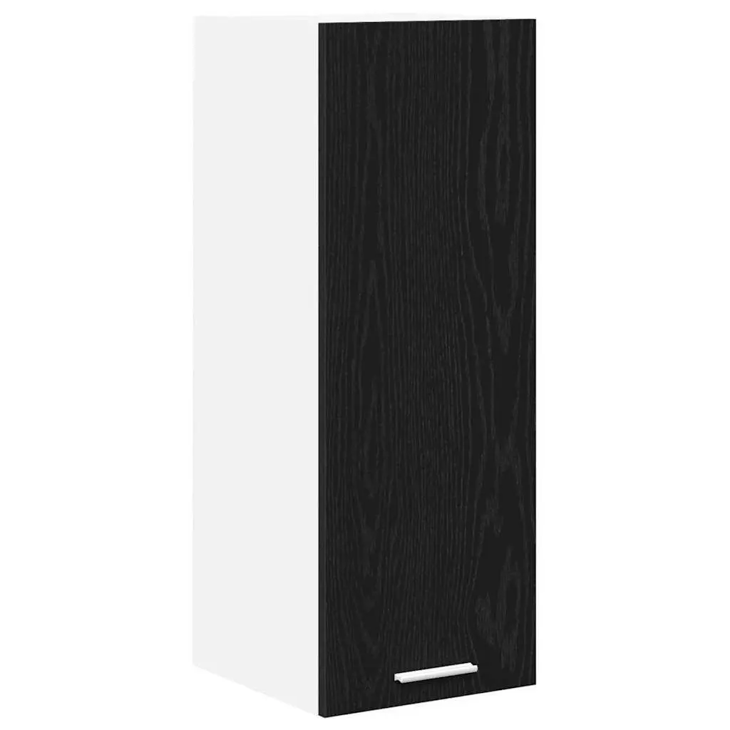 Hanging Kitchen Cabinet with Door Black Oak White Modern Storage 30x31x80cm