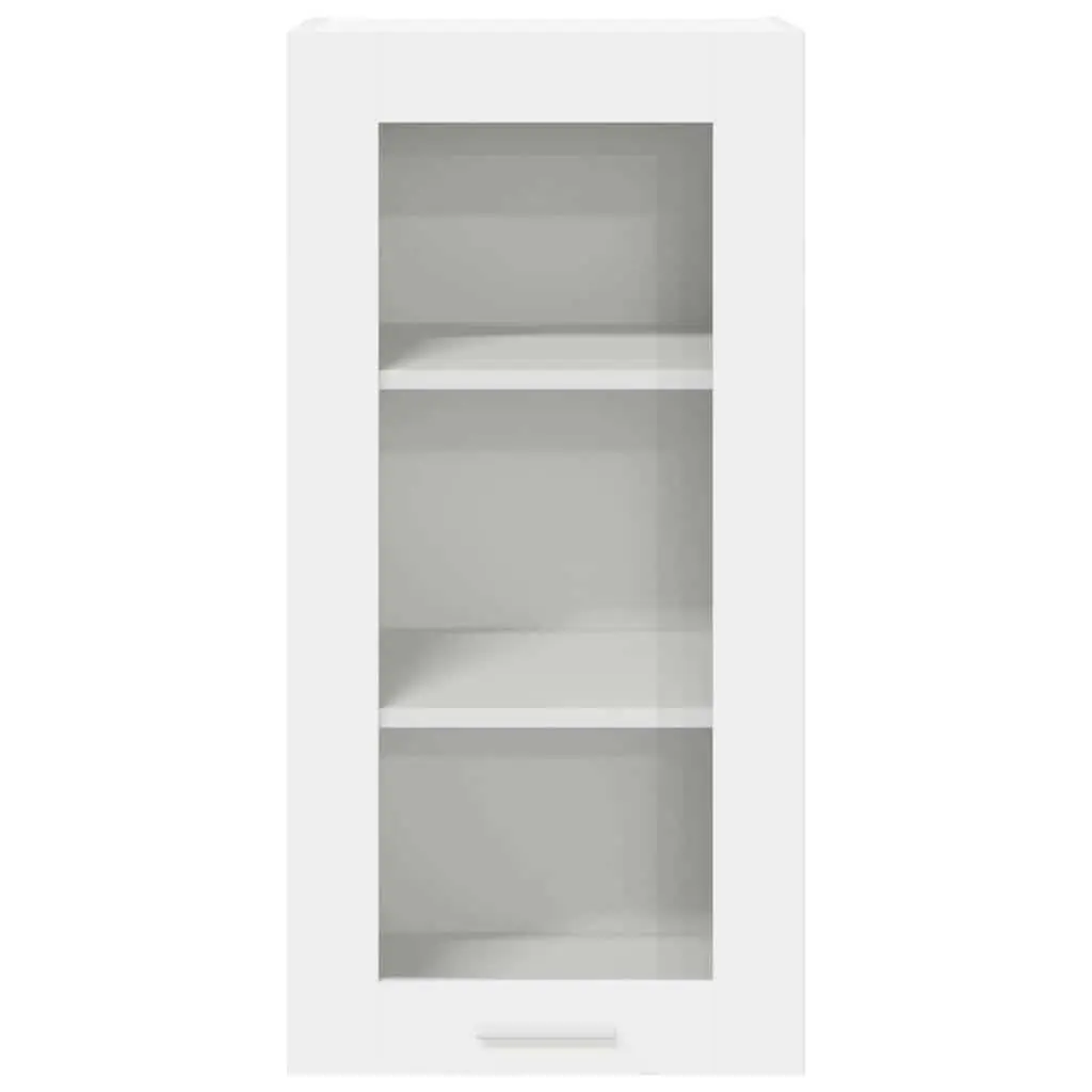 Hanging Kitchen Cabinet with Door White Storage Organizer Modern Furniture