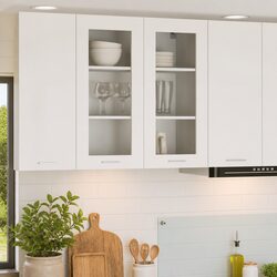 Elevate Your Kitchen Space with a White Hanging Cabinet