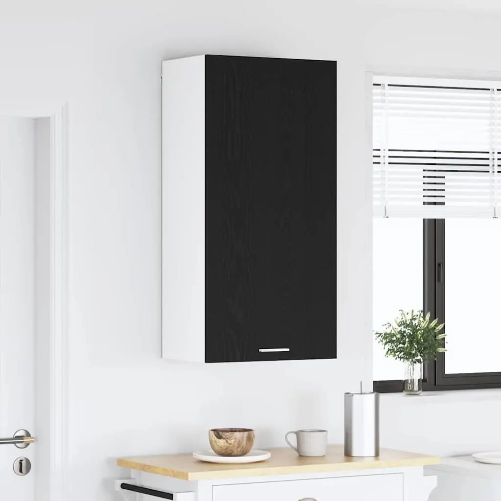 Hanging Kitchen Cabinet 50x31x100cm Modern Storage Black Oak White