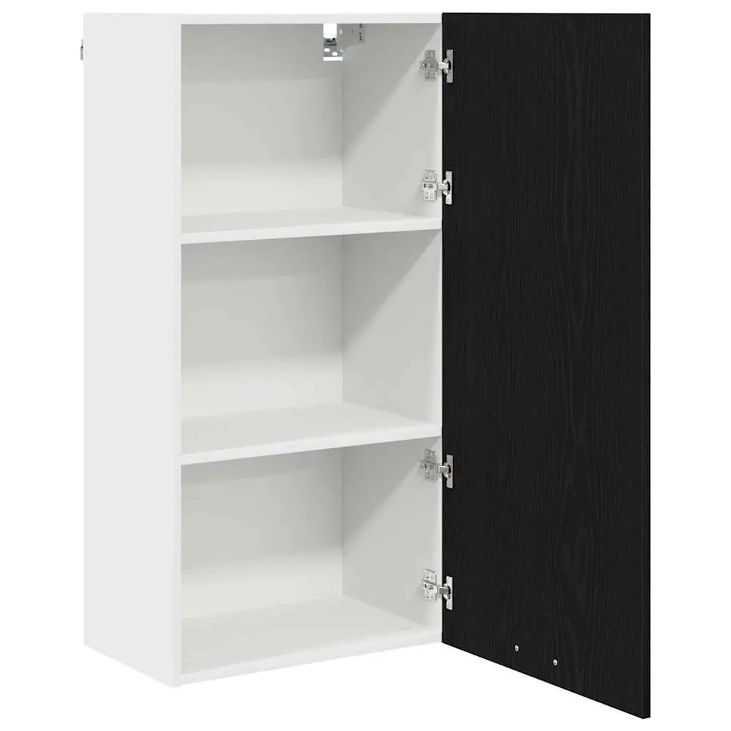 Hanging Kitchen Cabinet 50x31x100cm Modern Storage Black Oak White