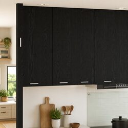 Elevate Your Kitchen Space with Black Oak Hanging Cabinet