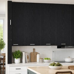 Enhance Your Kitchen with the Black Oak Hanging Cabinet
