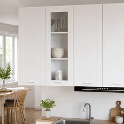 White Hanging Kitchen Cabinet Modern Storage Engineered Wood 40 x 31 x 100 cm