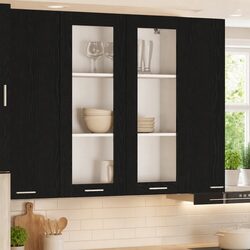 Elevate Your Kitchen Space with This Black Oak Cabinet