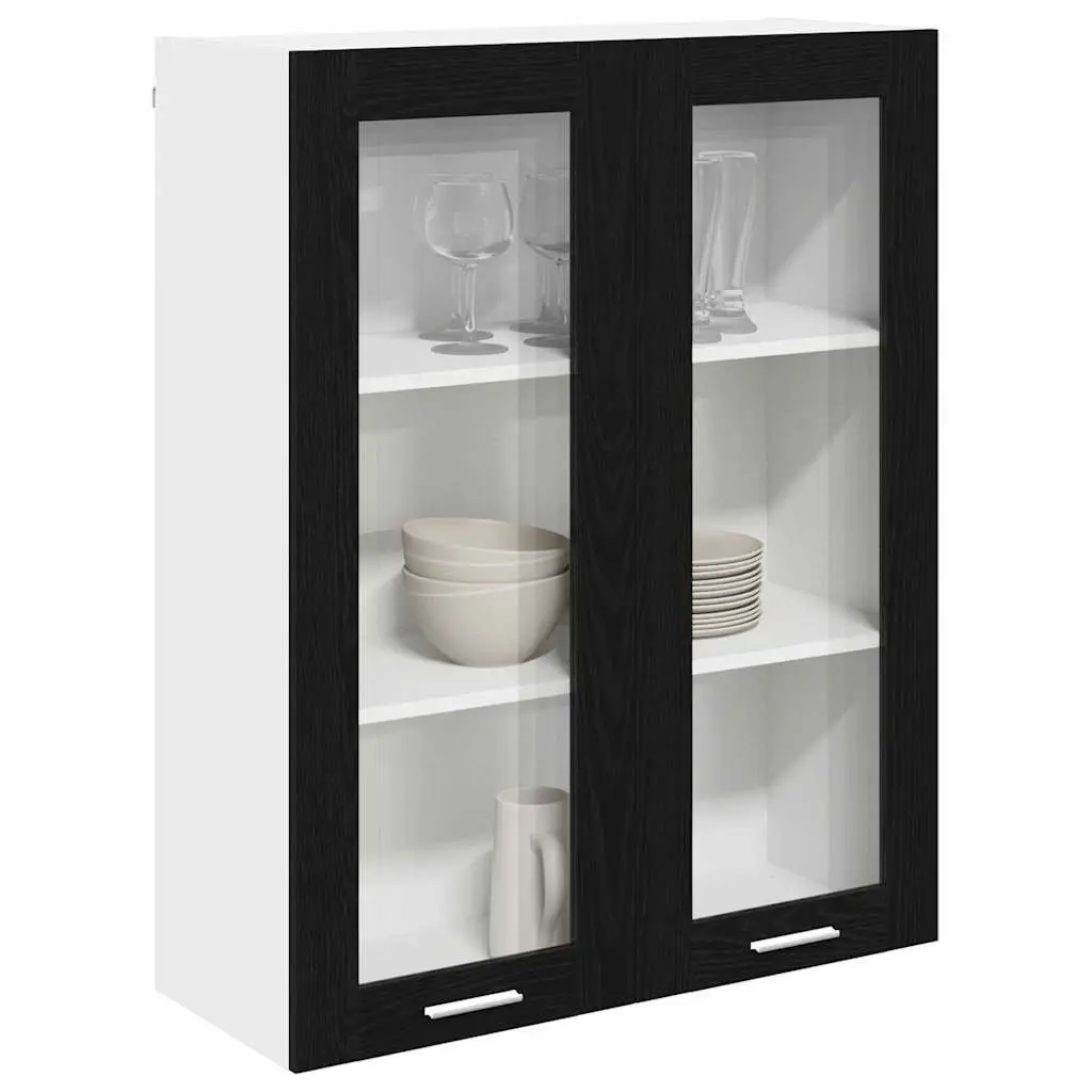 Hanging Kitchen Cabinet 80 x 31 x 100 cm Black Oak Modern Storage Engineered Wood
