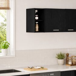 Elevate Your Kitchen Space with a Modern Black Oak Cabinet