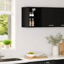 Elevate Your Kitchen with a Black Oak Hanging Cabinet