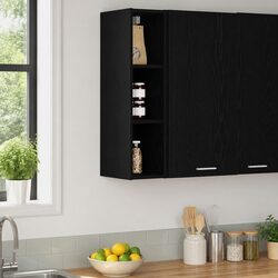 Stylish Kitchen Storage Cabinet in Black Oak Finish