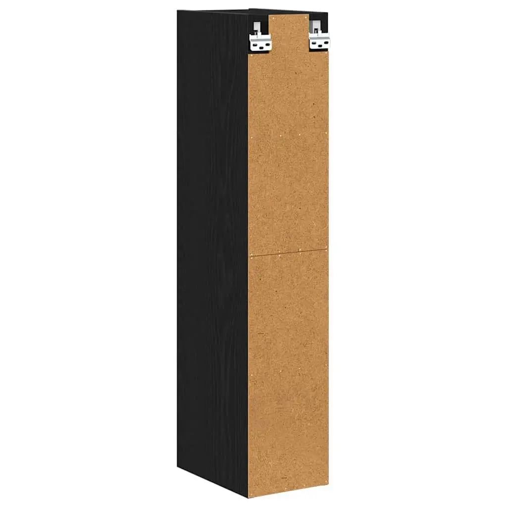 Hanging Kitchen Cabinet Black Oak Modern Storage Engineered Wood Wall Unit