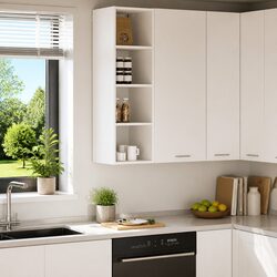Stylish White Storage Cupboard for Your Kitchen Space
