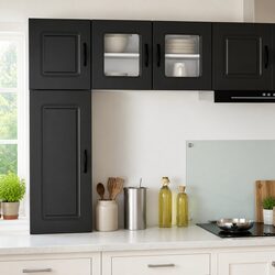 Dishwasher Panel Kitchen Cabinet Black Engineered Wood Storage 40x31x40cm