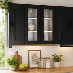 Functional Black Kitchen Storage Cabinet 40x31x80cm