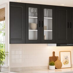 Elevate Your Kitchen with This Stylish Black Cabinet 80x31x80cm
