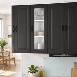 Enhance Your Kitchen with a Modern Black Storage Cabinet 40 x 31 x 100 cm