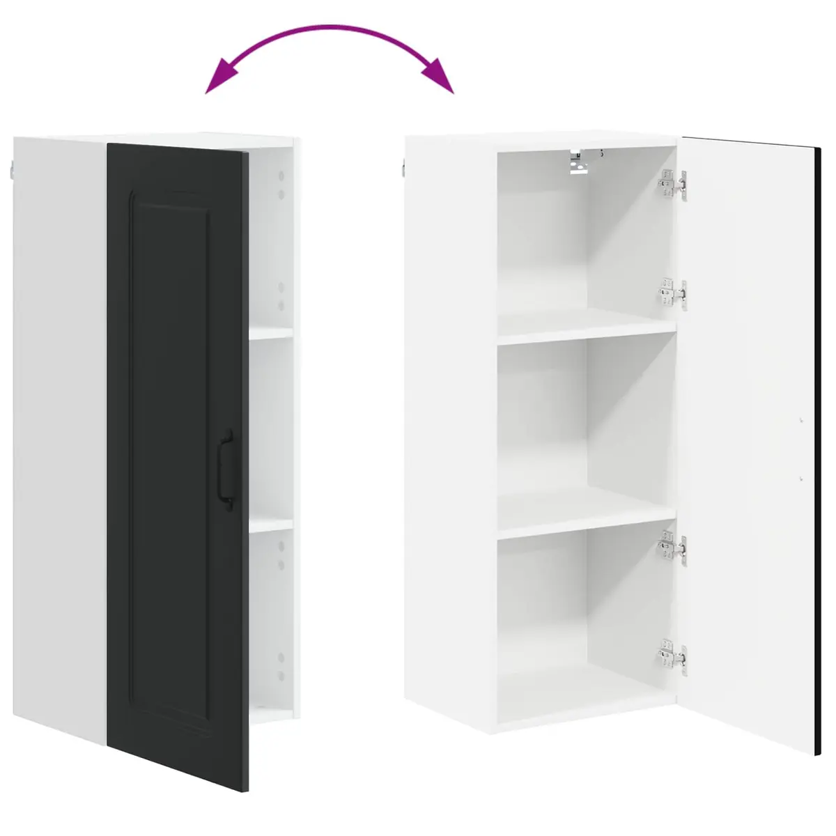 Dishwasher Panel Kitchen Cabinet Black Engineered Wood Storage Cupboard