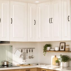 Elevate Your Kitchen Space with a Stylish White Storage Cabinet 57 x 57 x 100 cm