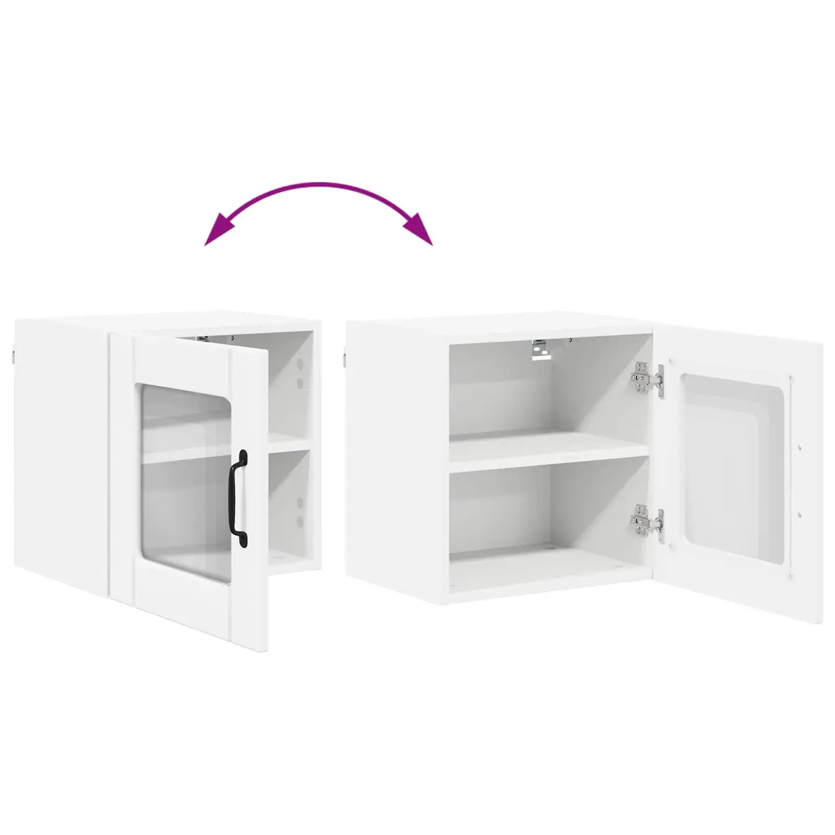 Wall Glass Cabinet 40x31x40cm White Engineered Wood Modern Kitchen Storage