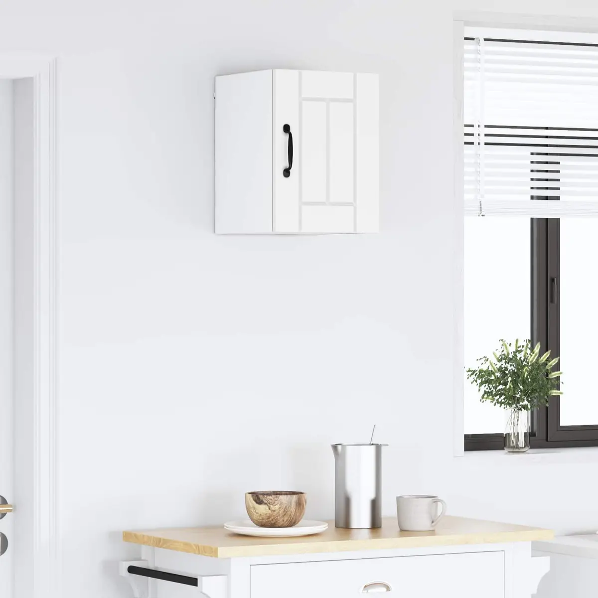 Wall Cabinet Storage Unit Kitchen Dishwasher Panel White Engineered Wood