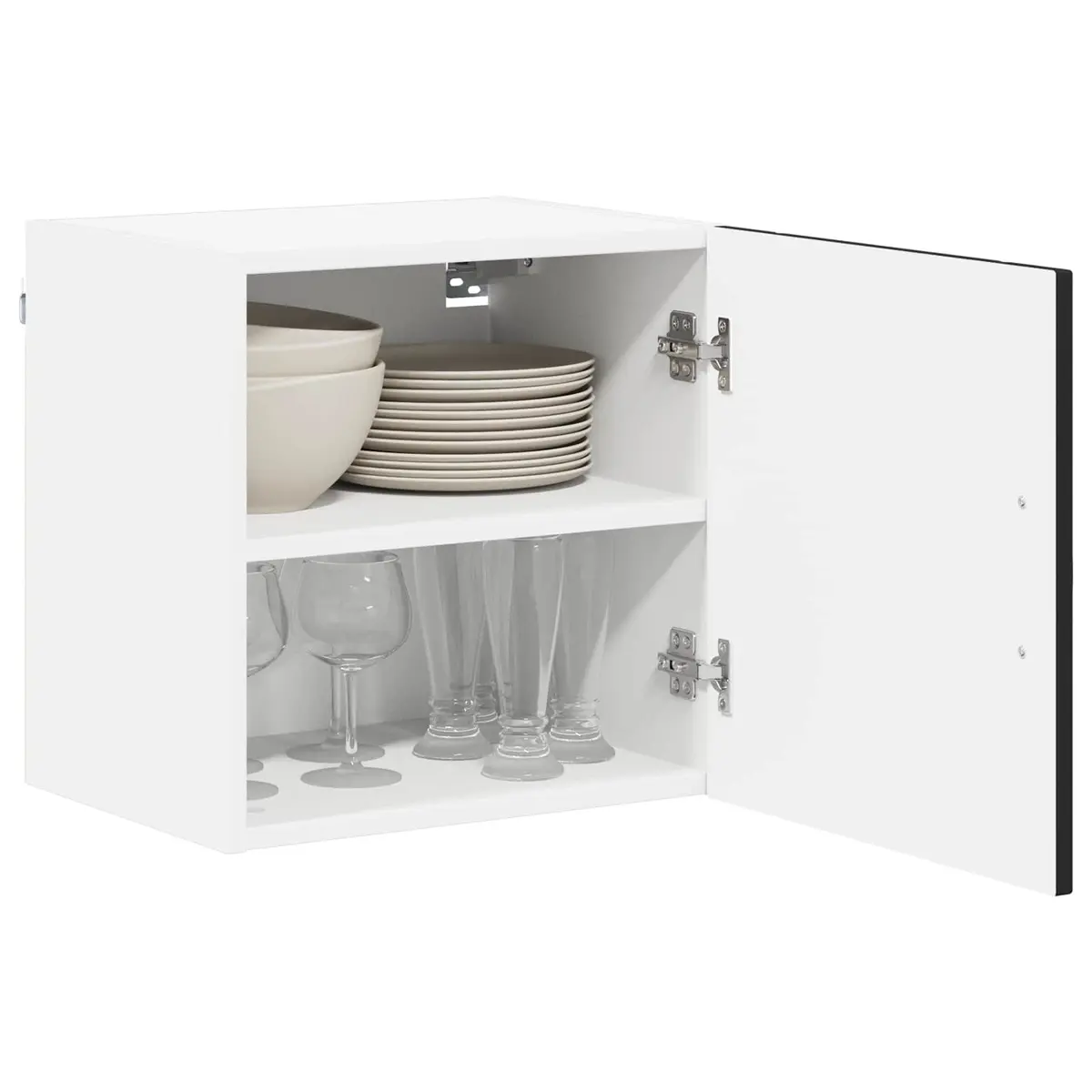 Wall Cabinet 40 x 31 x 40 cm Engineered Wood 2 Pieces Black Kitchen Storage