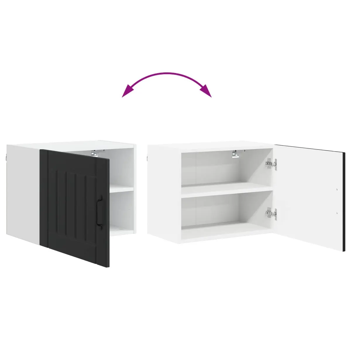 Wall Cabinet Set 2 pcs Black Engineered Wood 50 x 31 x 40 cm Modern Kitchen Storage