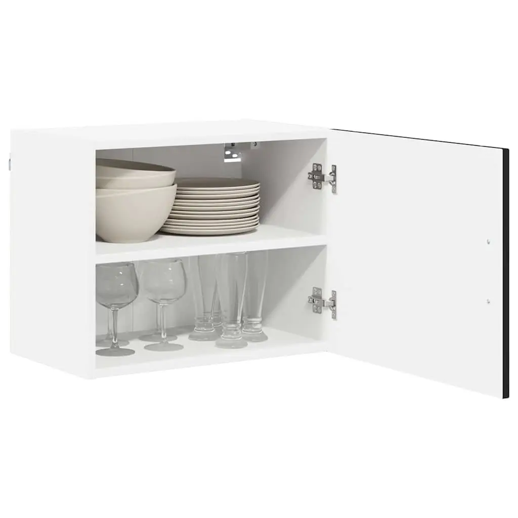 Wall Cabinet Set 2 pcs Black Engineered Wood 50 x 31 x 40 cm Modern Kitchen Storage