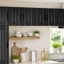 Wall Cabinet Kitchen Storage Dishwasher Panel Black 60x31x40cm Modern Furniture