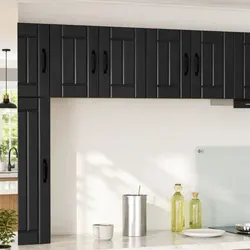 2-Piece Kitchen Storage Wall Cabinet in Black