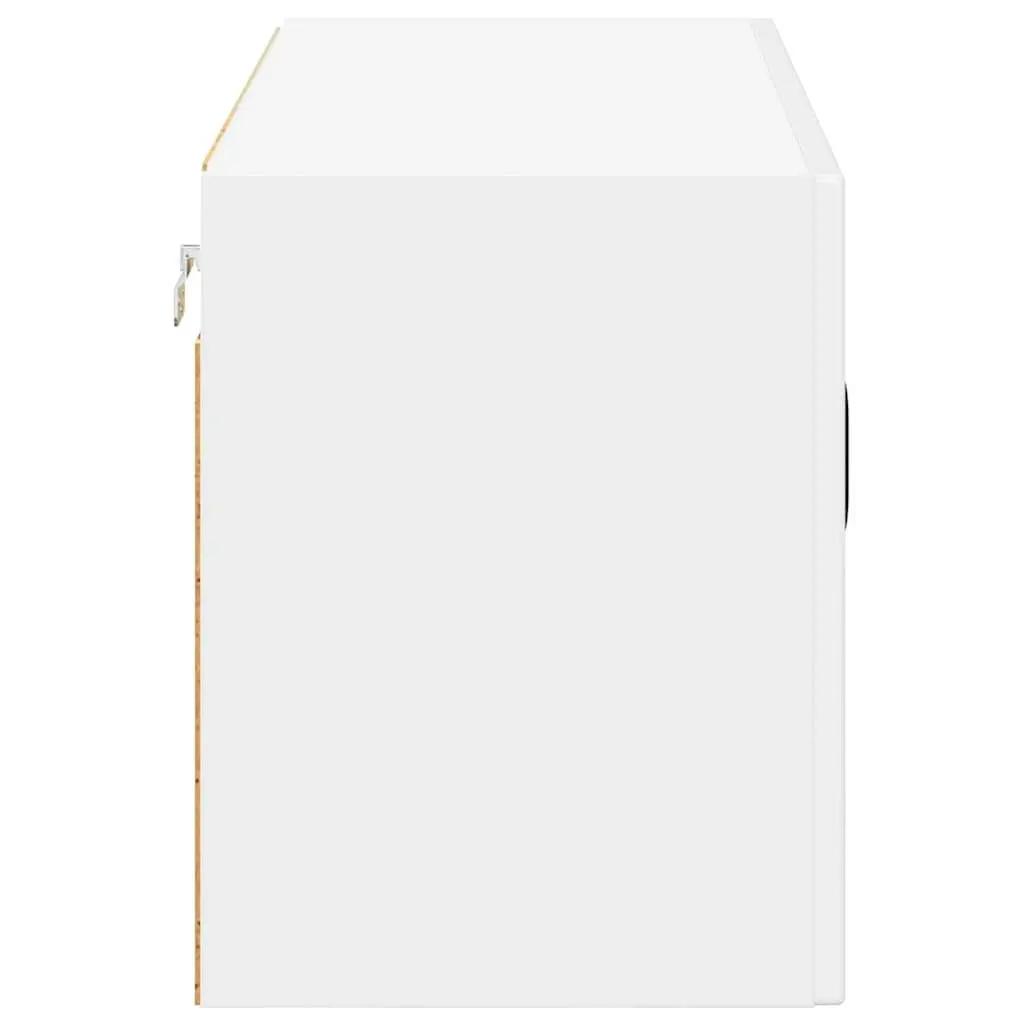 Wall Glass Cabinet 80cm High Gloss White Modern Storage Kitchen Furniture