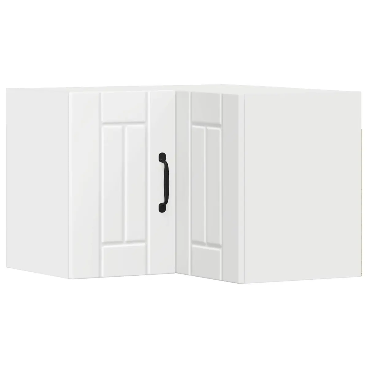 Corner Wall Cabinet 57x57x40cm White Engineered Wood Contemporary Kitchen Storage